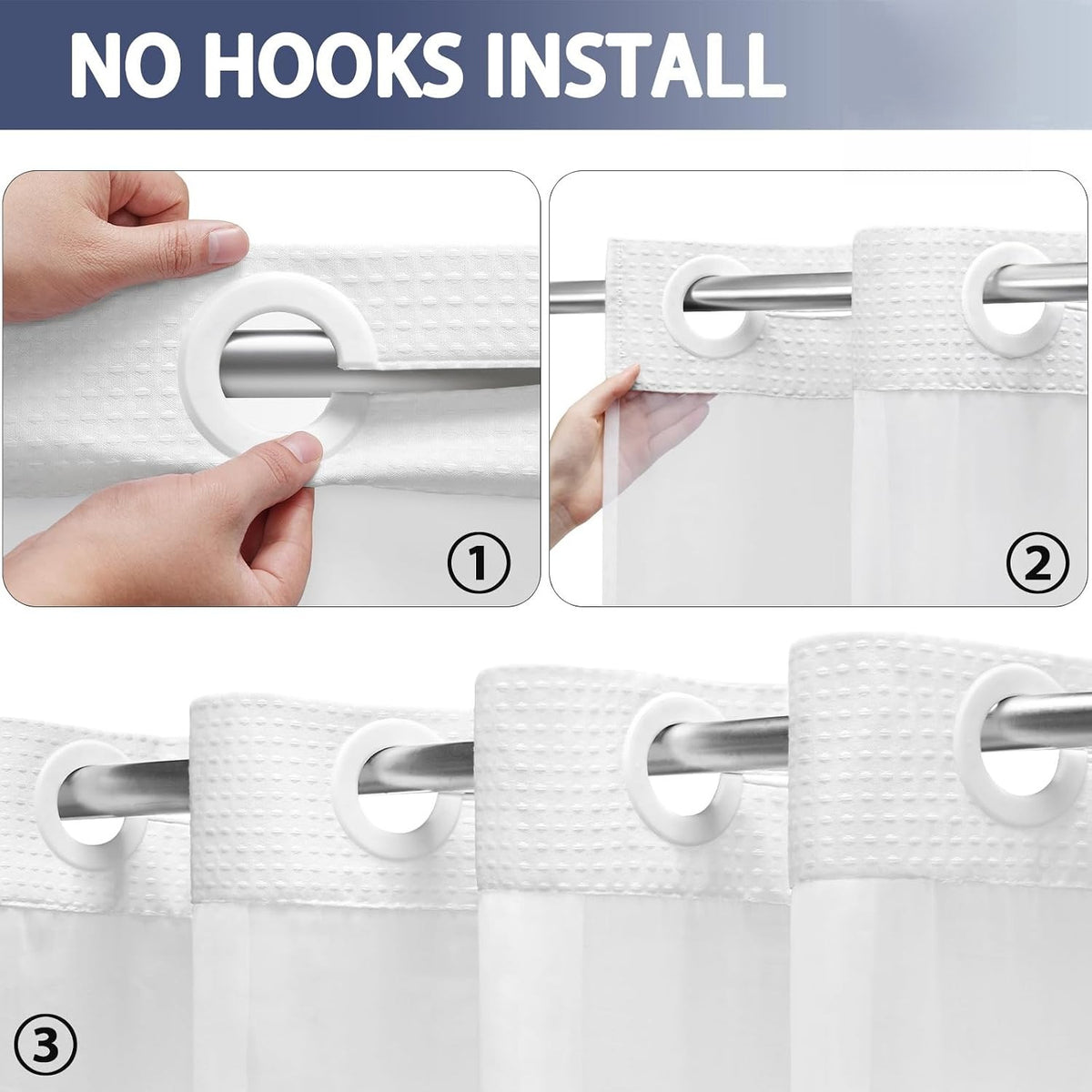 No Hook Shower Curtain