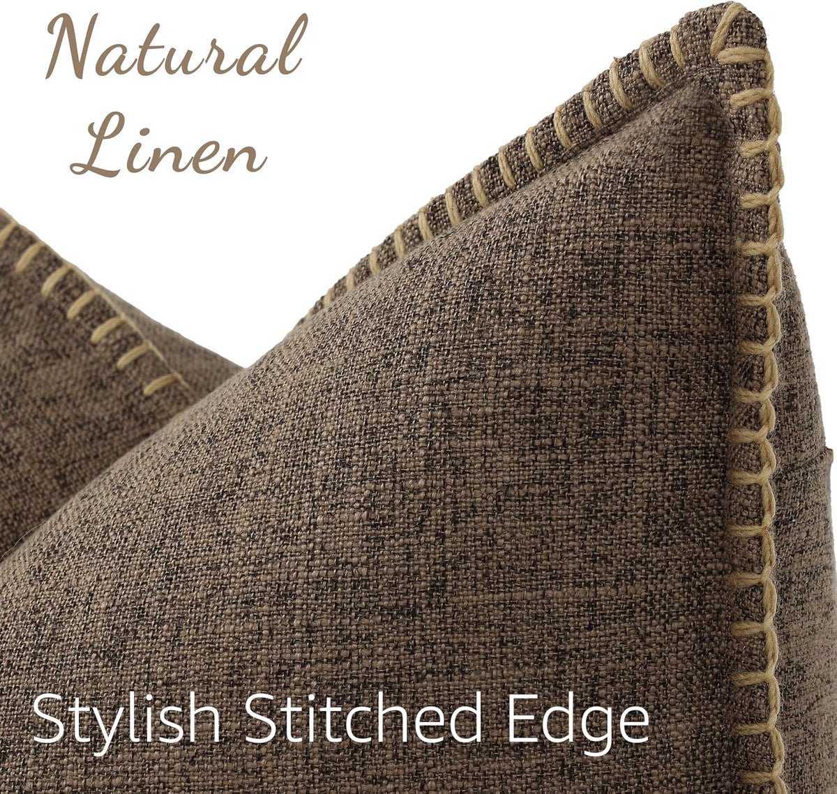 Faux Linen Outdoor Throw Pillow Covers