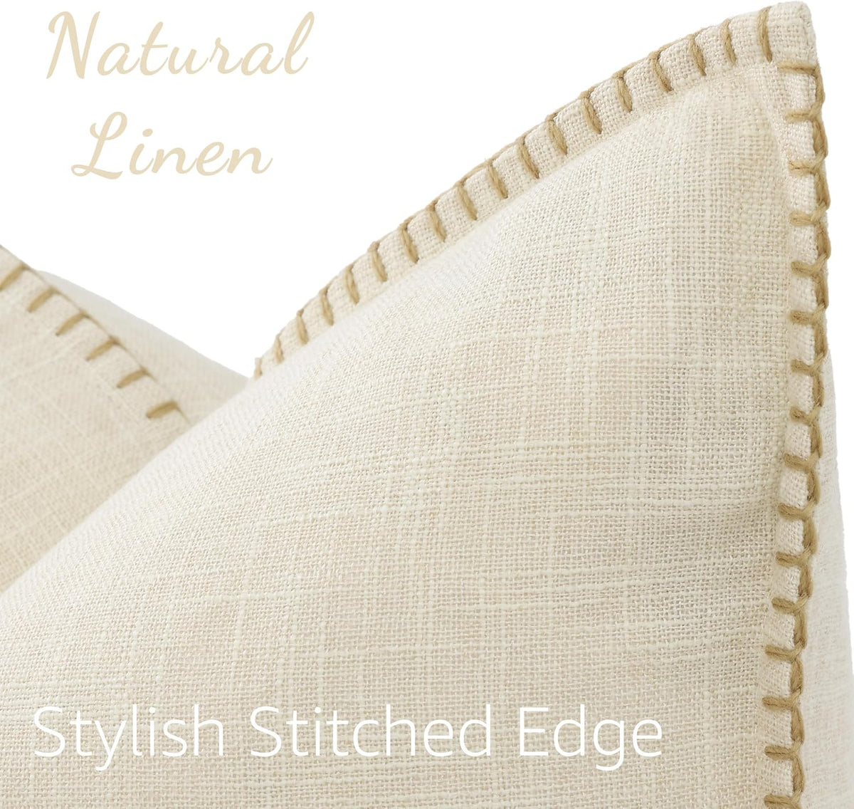 Faux Linen Outdoor Throw Pillow Covers